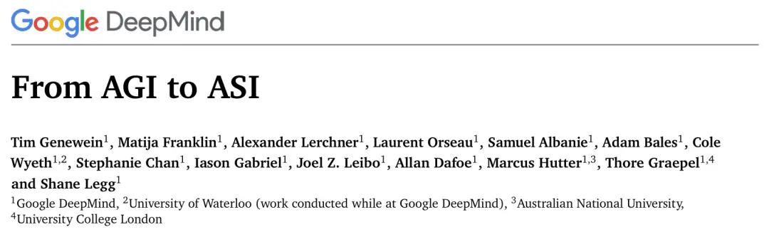 AI要读的论文：DeepMind推演AGI到ASI，人类不再是唯一读者